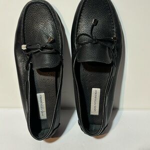 Saks fifth Ave. Black Label Black Leather Loafers women’s shoes, minimal wear